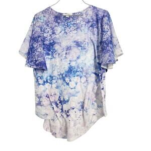 Concepts Floral Print Short Sleeve Top Womens Size Medium M